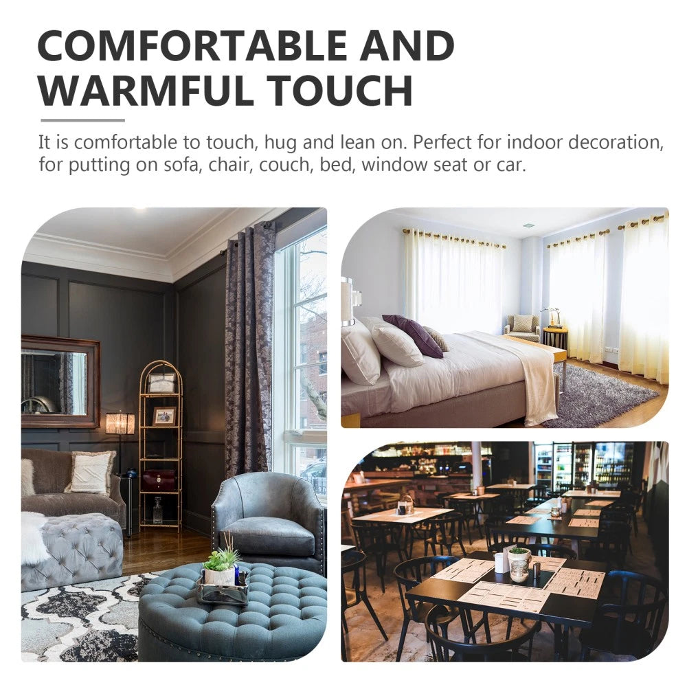 2 Pcs Cushion Cover Office Fabric Pillowcase Sofa Couch Bed Pillowcases