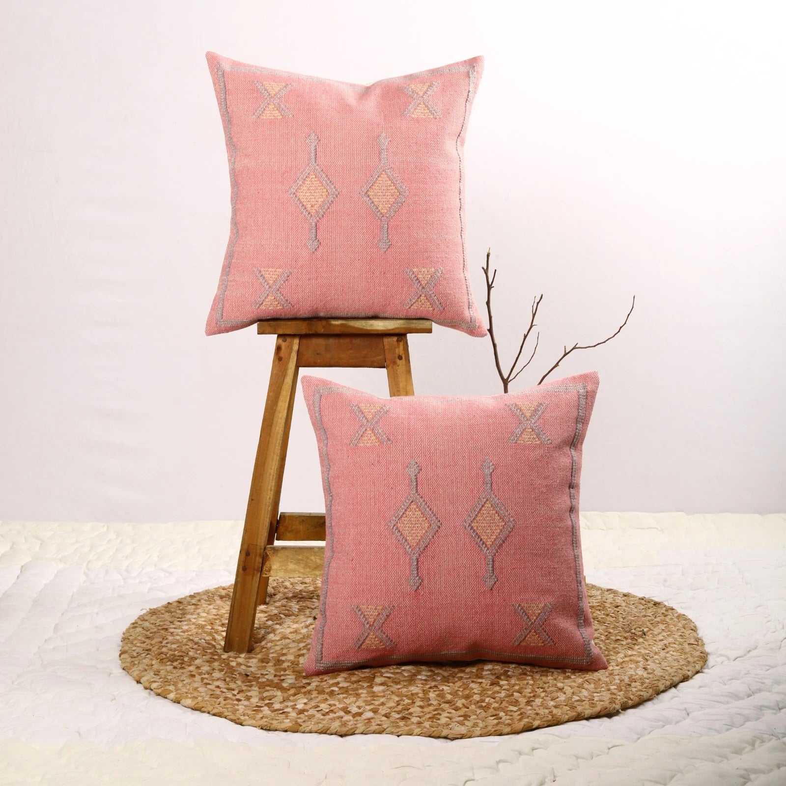 Pink Moroccan Kilim Sabra pillow cover set of 2 cushion cover for Home decor