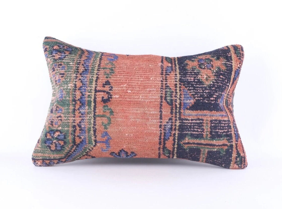 Kilim Pillow Cover 16x24 Oushak Anatolian Handmade Rug Carpet Sofa Cushion Case