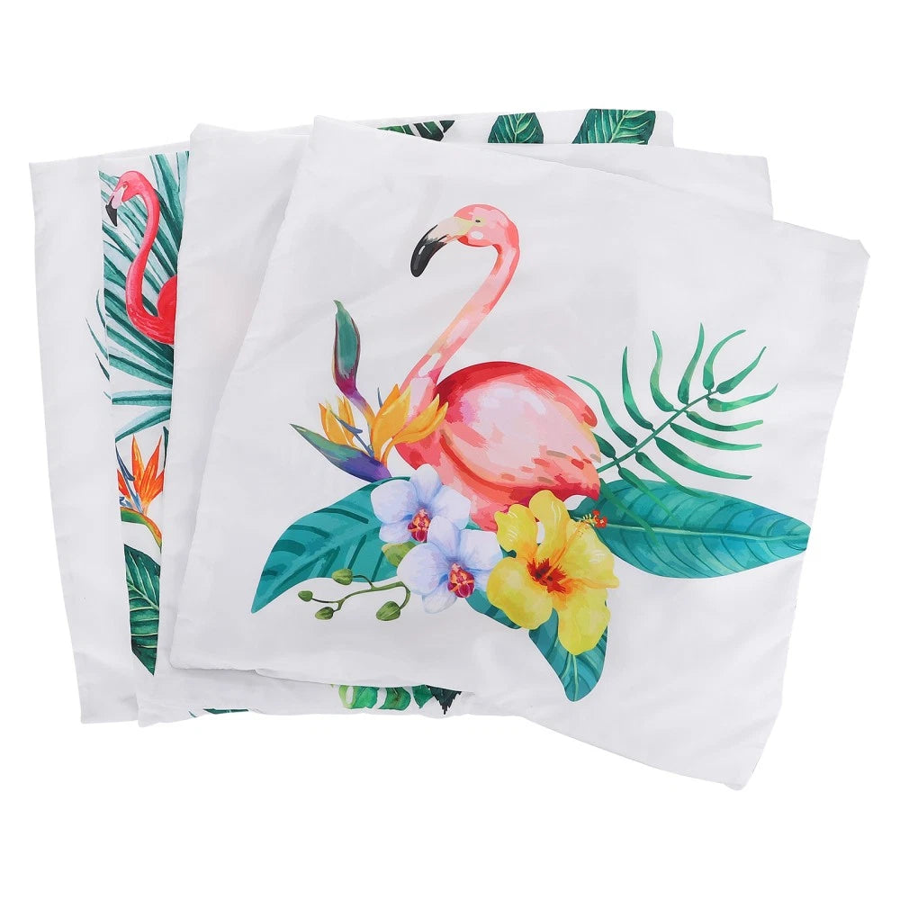 4pcs Flamingo Pillow Covers Square Throw Pillowcase Bed Sofa Cushion Cover