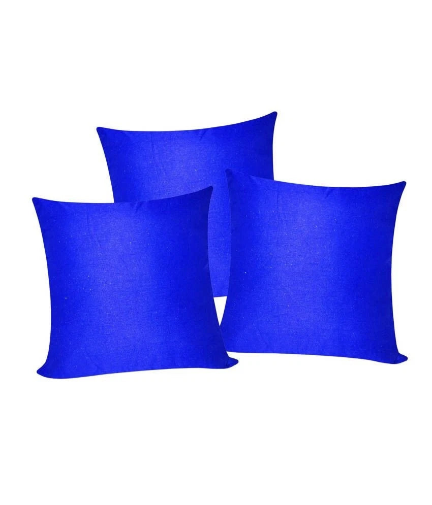 3 x Plain Satin 34x34 Royal Blue Cushion Cover / Pillow Cases /Sofa Décor