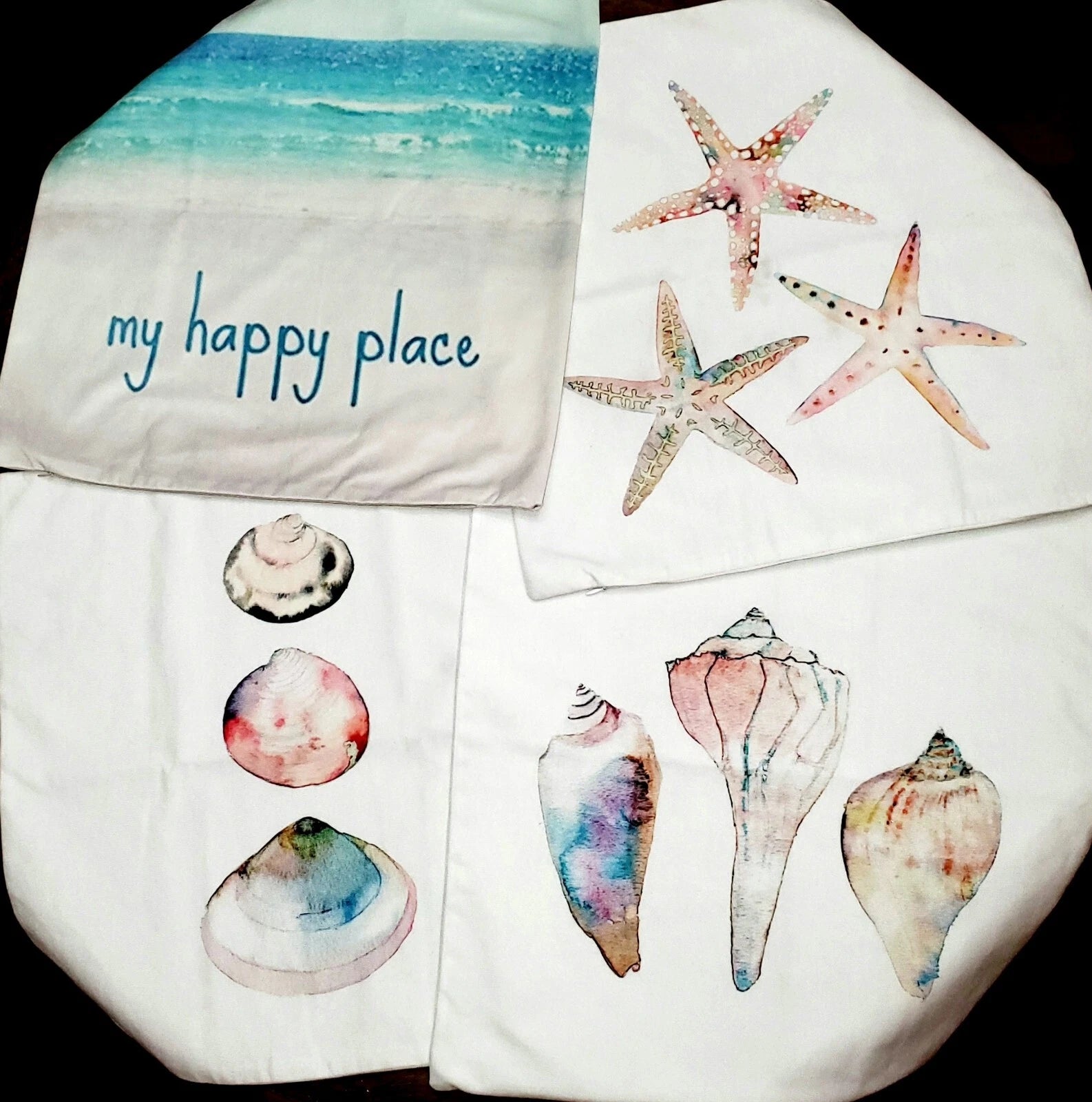 NauticalThrow Pillow Covers/Case Shell Beach/Ocean/Sea Cushion Couch Bed Decor