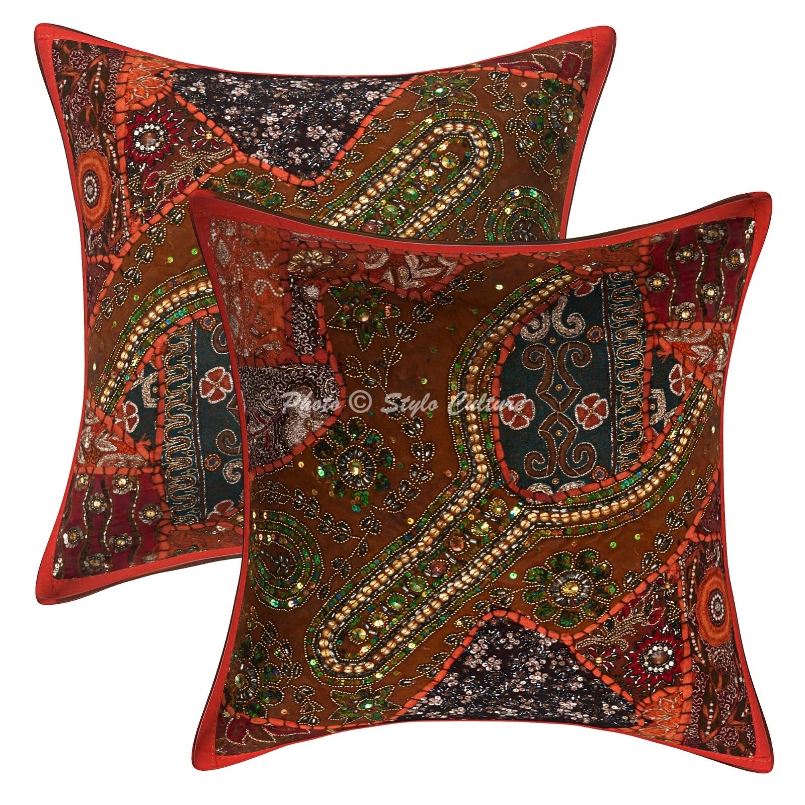 New Home Decor Sequins Beaded 16 x 16 in Pillow Cover Case Cushion Room