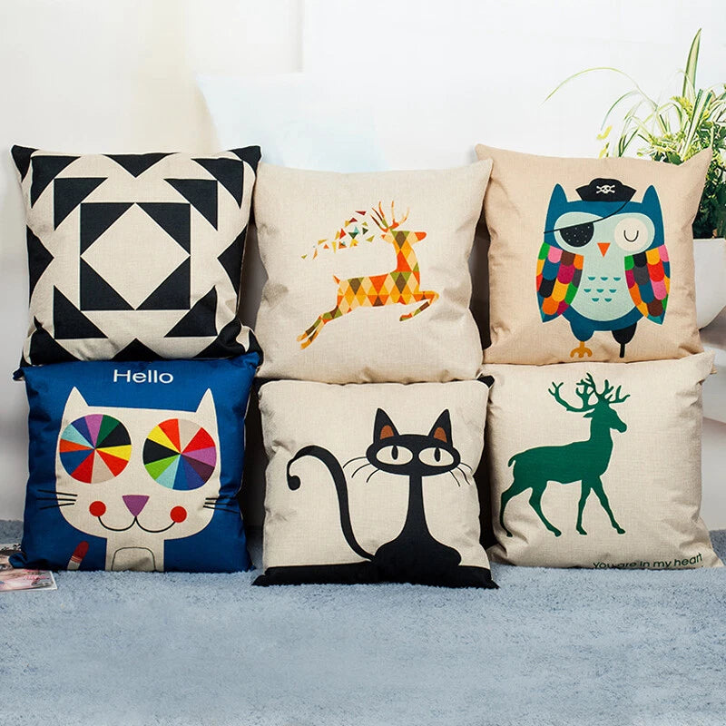 10Pcs DIY 3D Sublimation Blank Linen Pillow Case Home Sofa Waist Cushion Cover