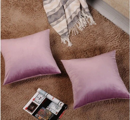4 Pieces Soft Velvet Solid Violet Throw PILLOW COVER Sofa Couch Cushion 18x18