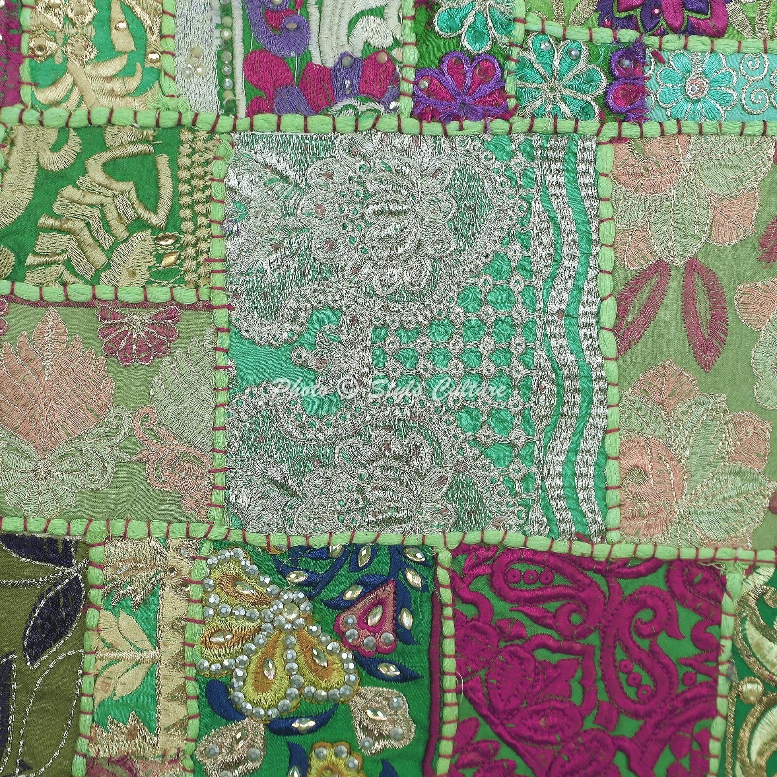 Pillow Cover Patchwork Vintage Decor Car Sofa Cushion Case 20 x 20 in