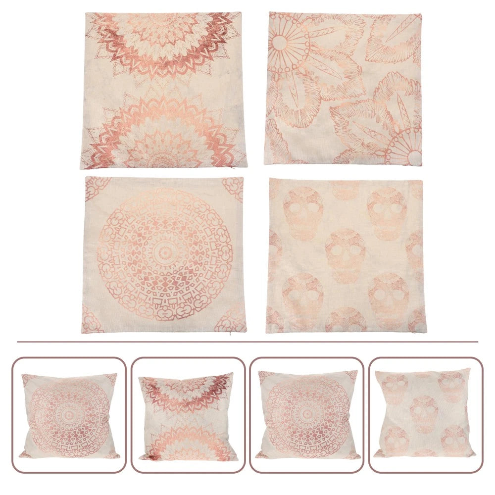 4 Pcs Pillowcase Decoration Office Wear-resistant Sofa Bed Cushion Cover