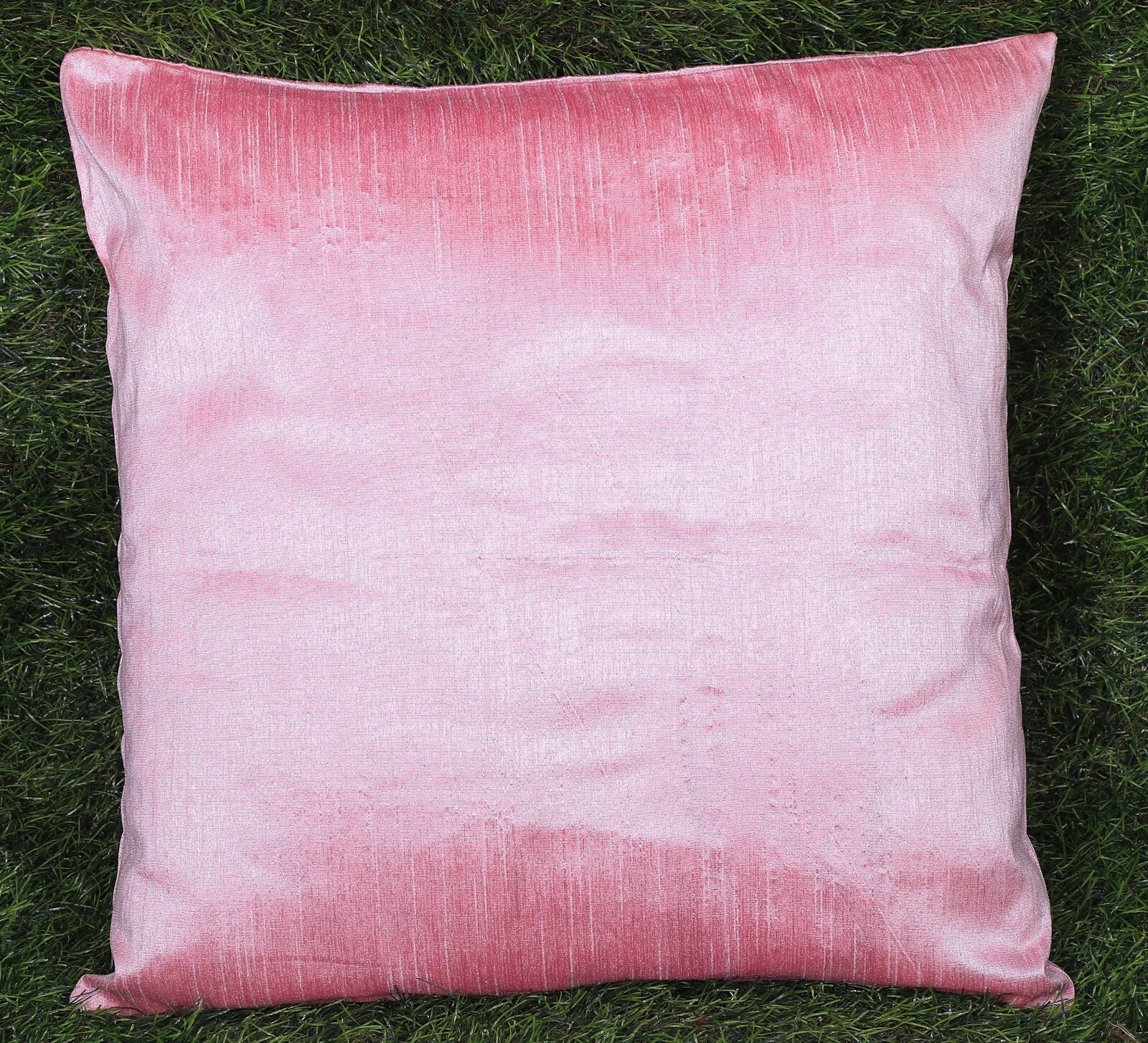 Ethnic 16"  Dupioni Silk Cushion Cover Solid Square Pillow Cover Sofa Throw Pink