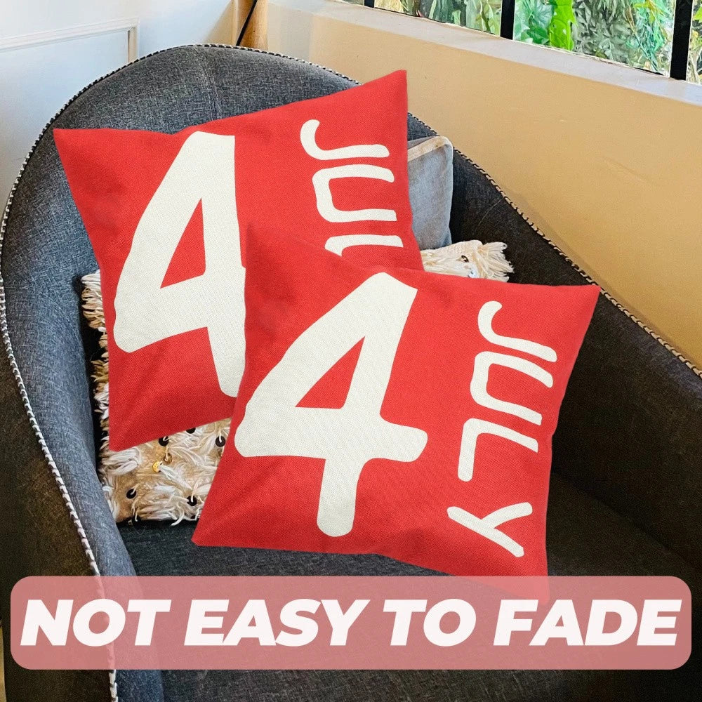 4 Pcs Decorative Pillow Cover Modern Cushion Independence Day Case Covers