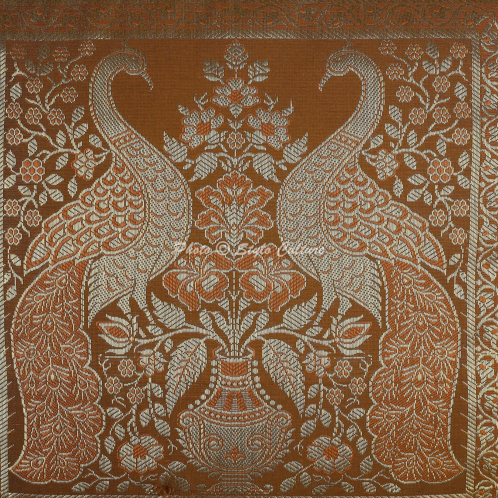 Cushion Cover Peacock Brocade Jacquard 18 x 18 in Hippie Sofa Car Pillow Case