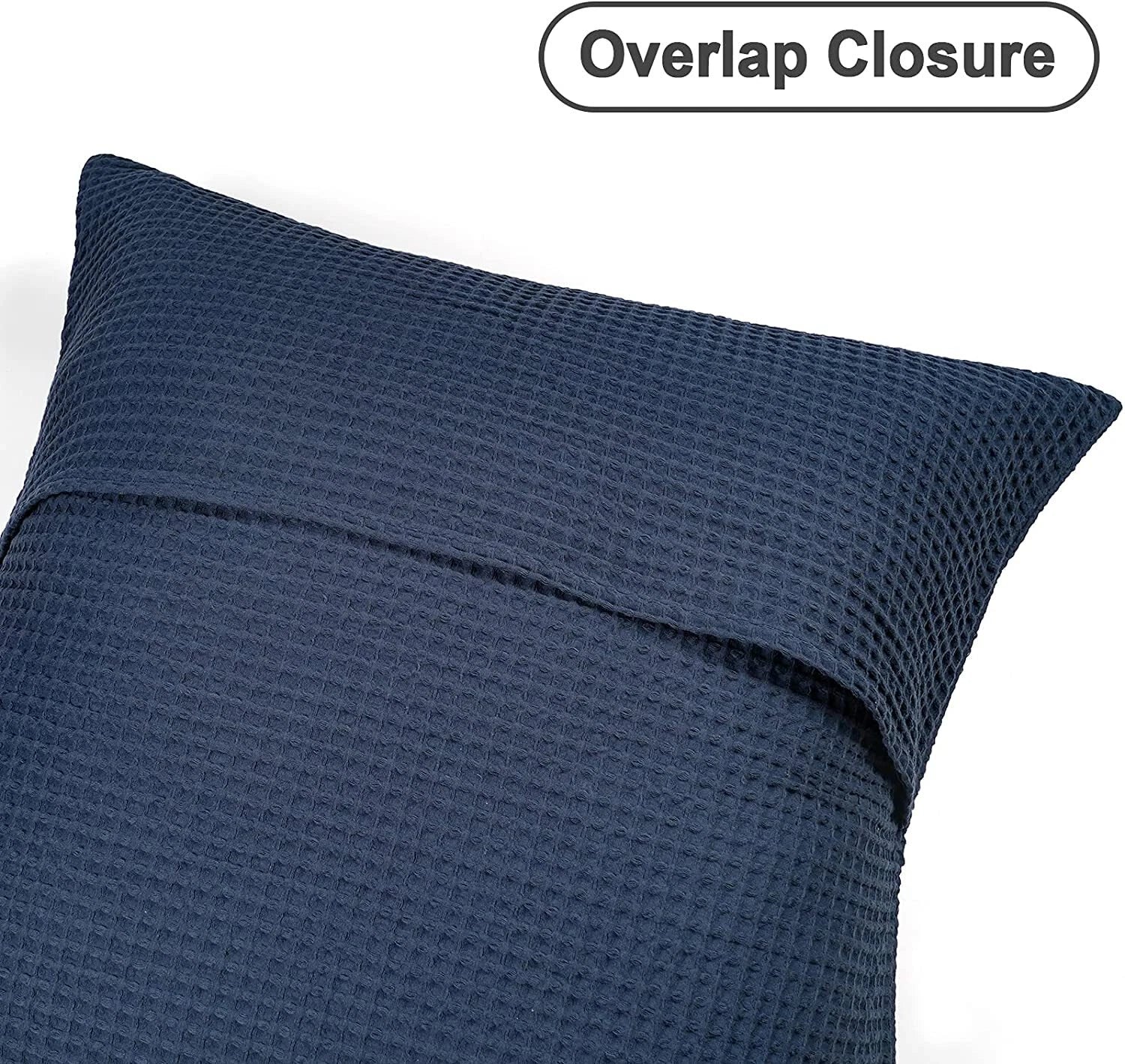 PHF 100% Cotton Waffle Weave Euro Pillow Zip Cases Covers Bed Sofa 26x26 Blue