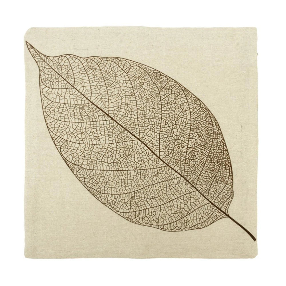 Leaf Decorative Cushion Cover Cotton Linen Sofa Throw Pillow Case