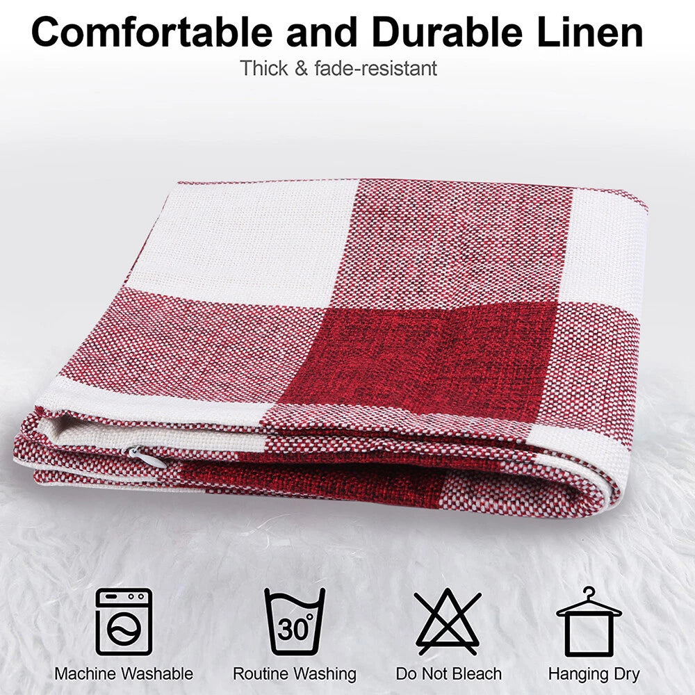 Set of 4pcs Soft Polyester Square Throw Pillow Covers for Sofa Couch Living Room