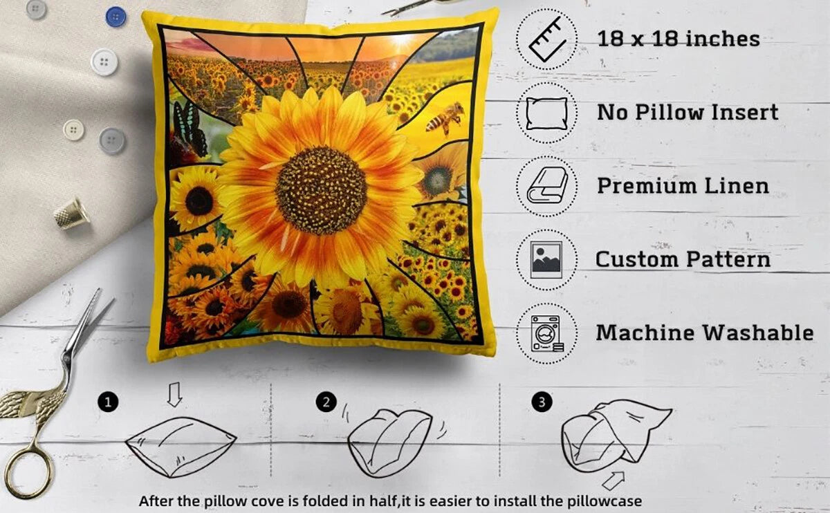 4 Pack Cushion Covers 18" Linen Pillowcase Throw Pillow Covers for Sofa Bedroom