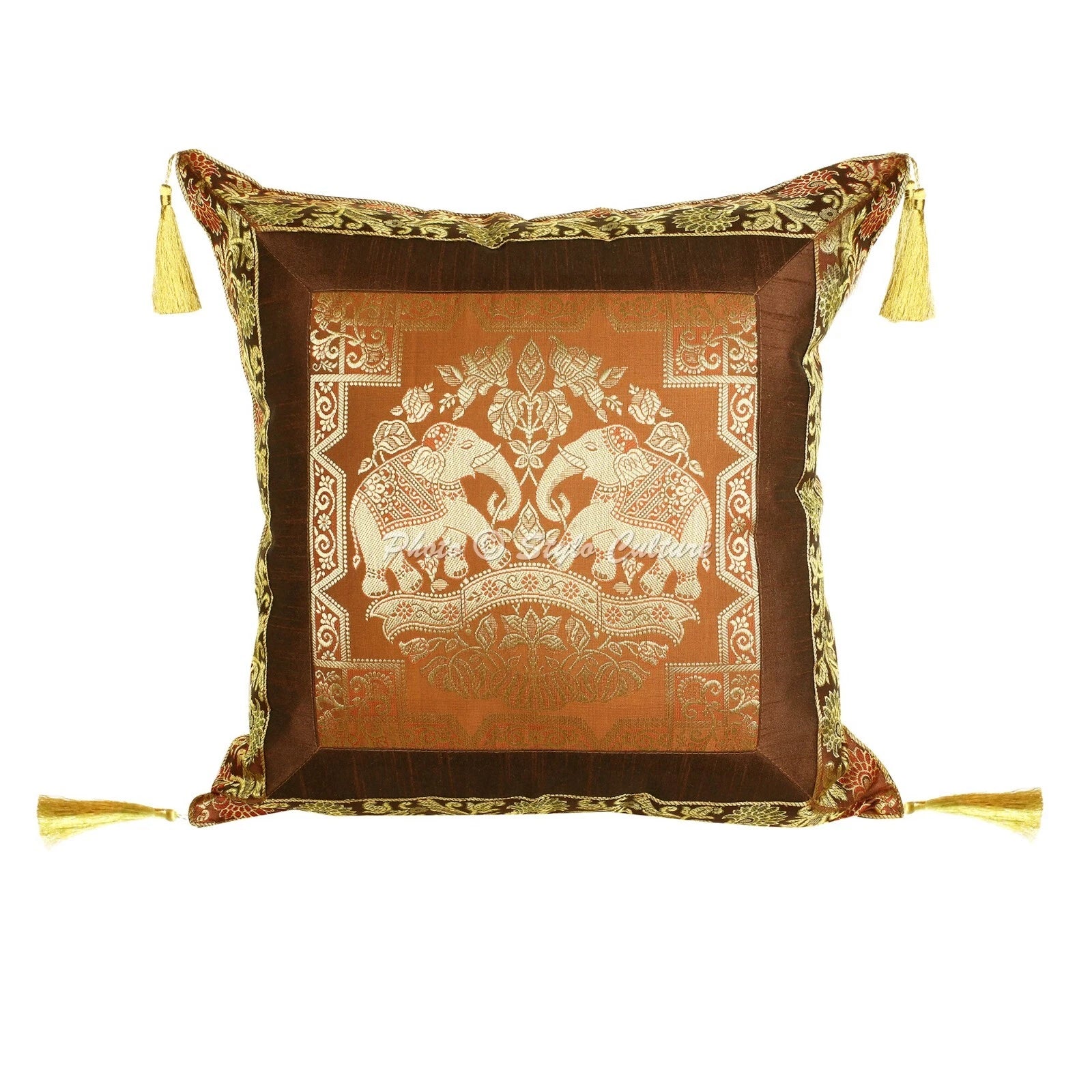 Cushion Cover Boho Brocade Jacquard 18 x 18 in Hippie Sofa Car Pillow Case