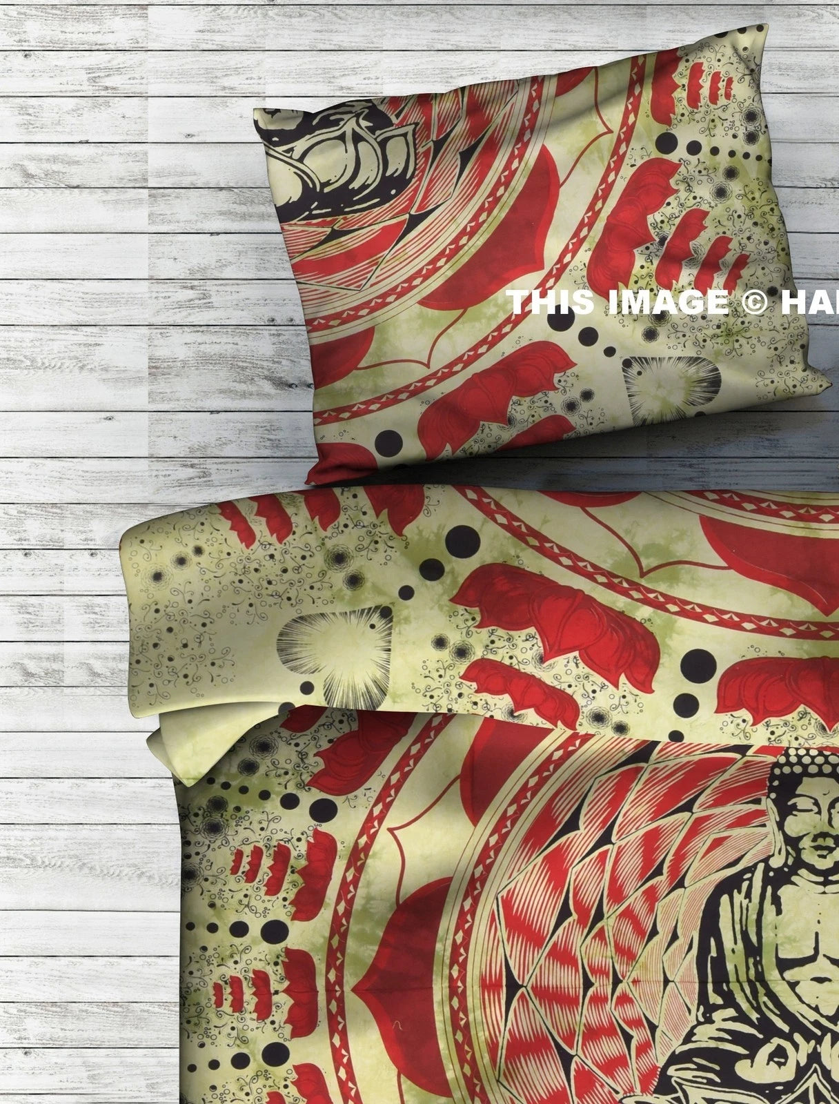 Indian Pillow Cover Bed Sofa Sham Case Throw Lord Boddha Print Cushion Cover