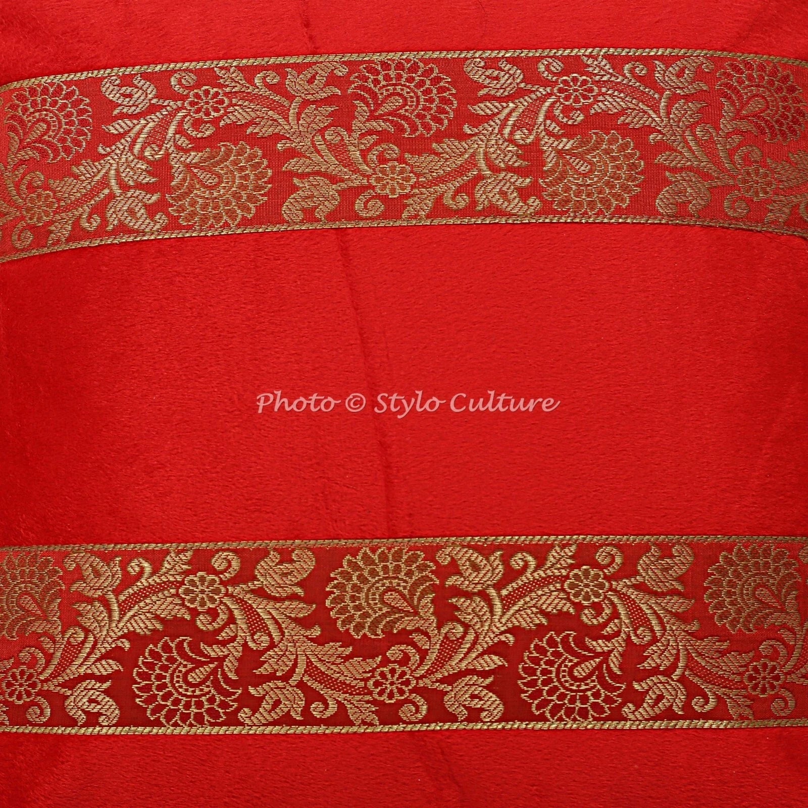 Pillow Cover Handcrafted Brocade Jacquard Decor Car Sofa Cushion Case 16 x 16 in