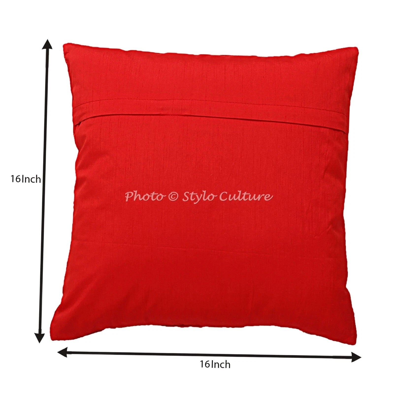 Pillow Cover Handcrafted Brocade Jacquard Decor Car Sofa Cushion Case 16 x 16 in