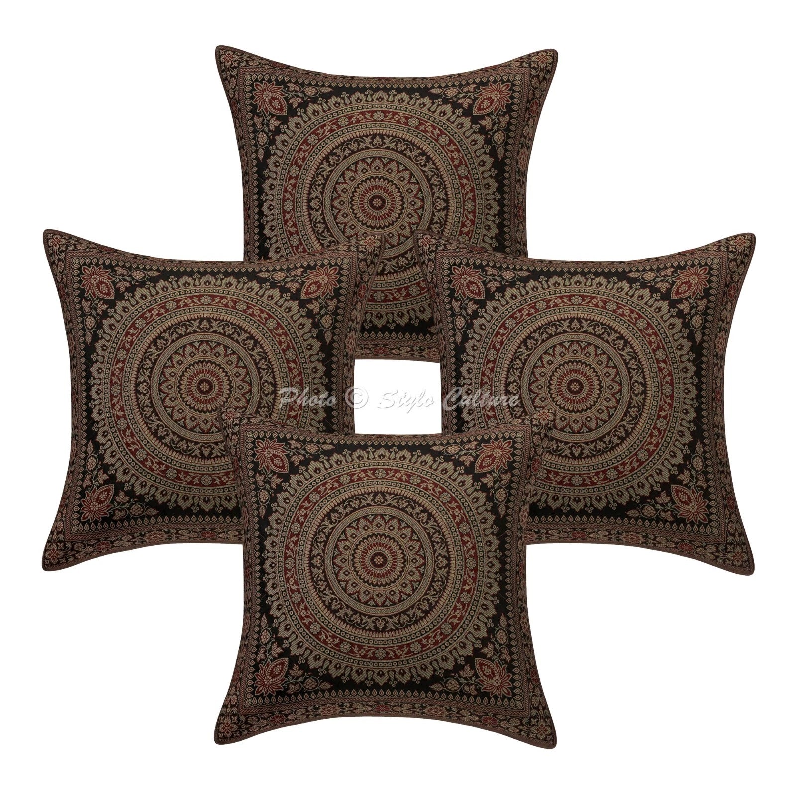 Boho Bohemian Cushion Cover Brocade Jacquard Throw Decor Pillow Cover Case