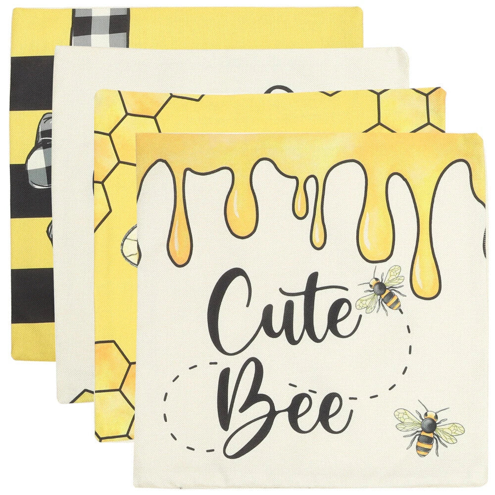 4pcs Decorative Adorable Comfortable Cushion Cover Pillowcase Square Replacement