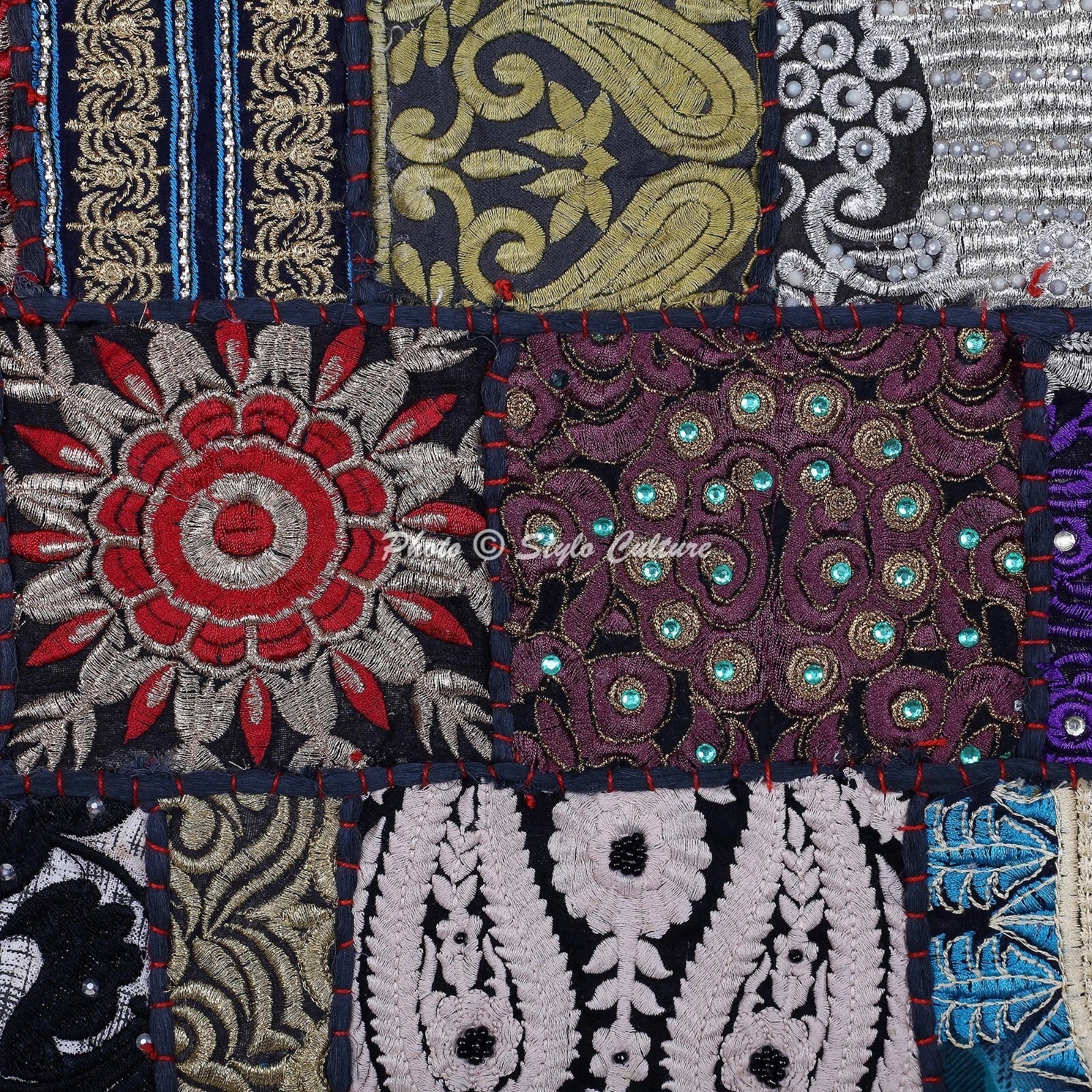 Indian Cushion Cover Pillow Case Vintage Boho Traditional Throw Decor Art Yoga