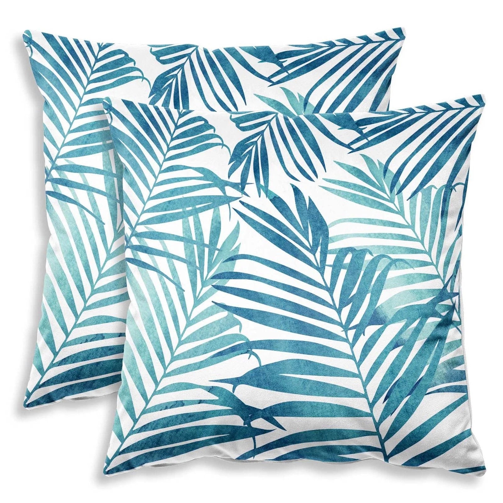 Blue Plant Leaf Decorative Throw Pillow Covers for Couch Bed Sofa Living Room...