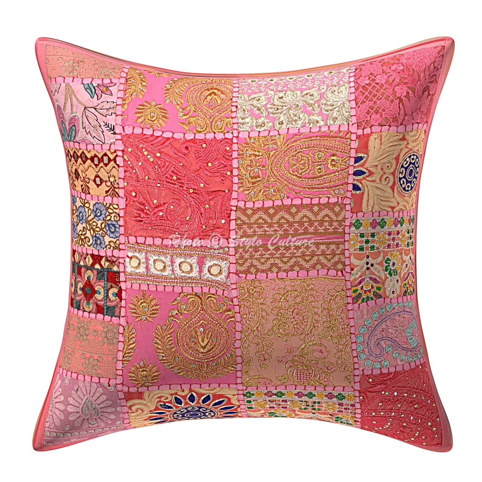 Cushion Cover Bohemian Traditional Yoga Home Decor Pillow Cover Case 18 x 18 in