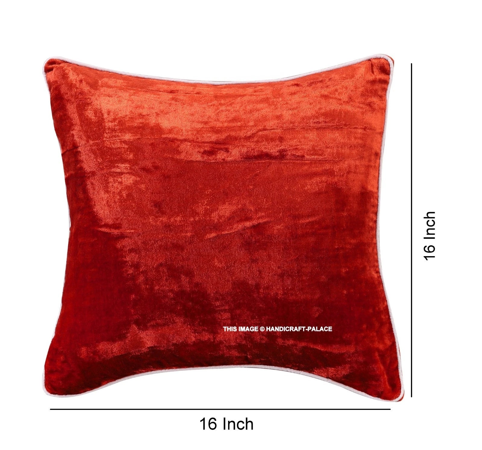 Set of 2 Soft Velvet Solid Rust Color Throw Pillow Case Sofa Bed Cushion Cover