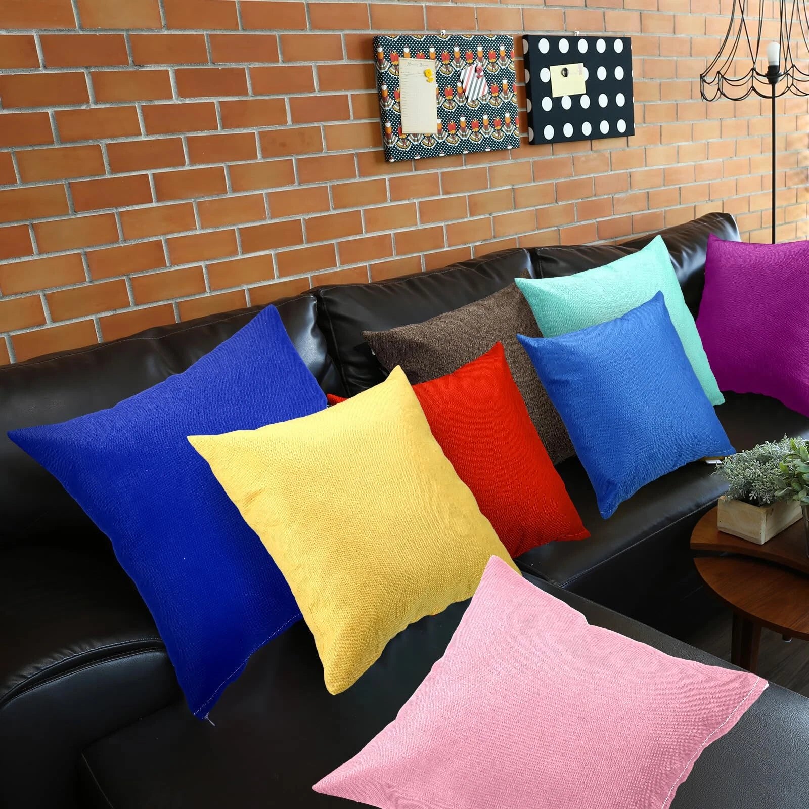 16 Pcs Colorful Decorative Throw Pillow Covers Bulk Multicolor 18 x 18 Inch S...