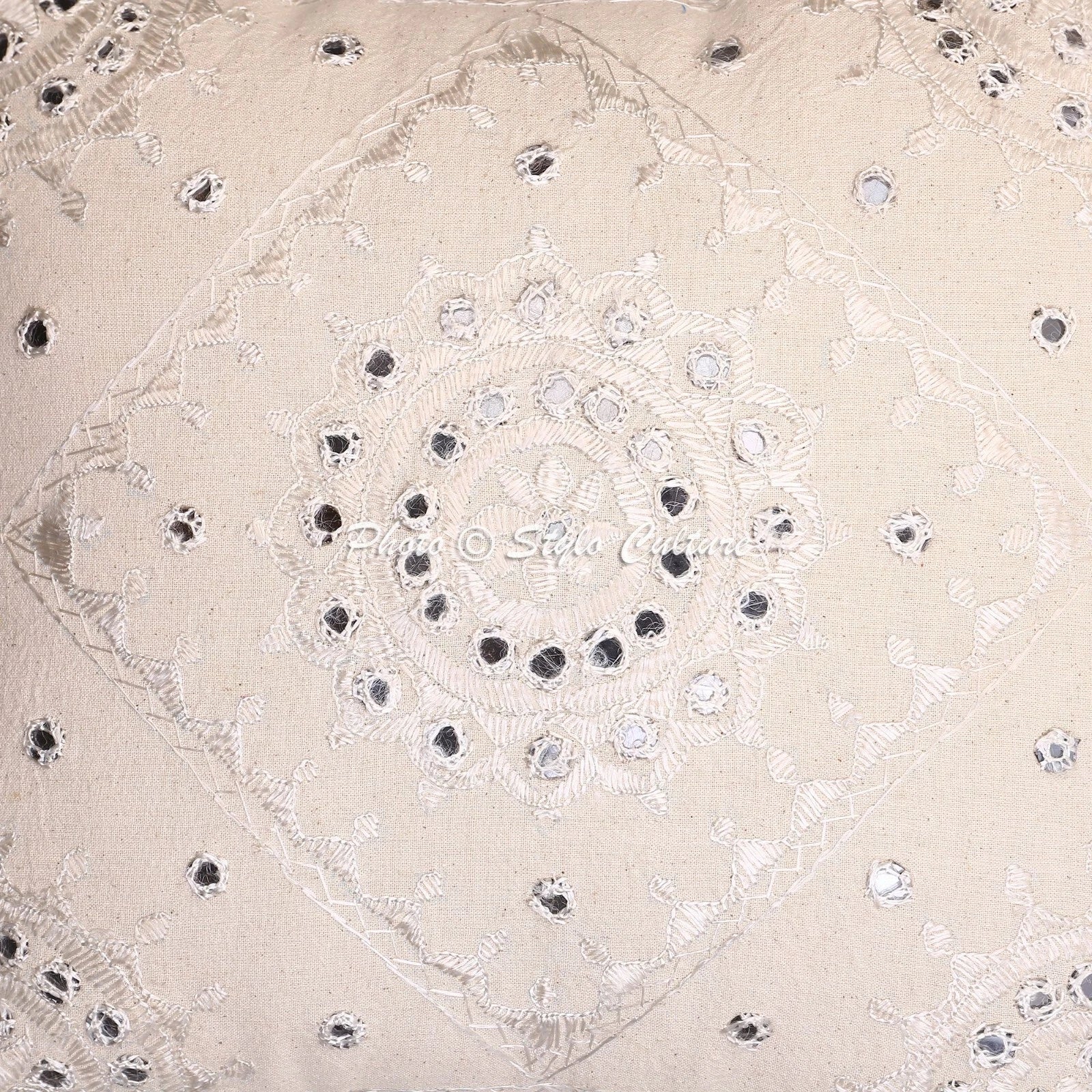 Decorative Home Decor 16 x 16 in Boho Cushion Cover Embroidered Sofa Pillow Case