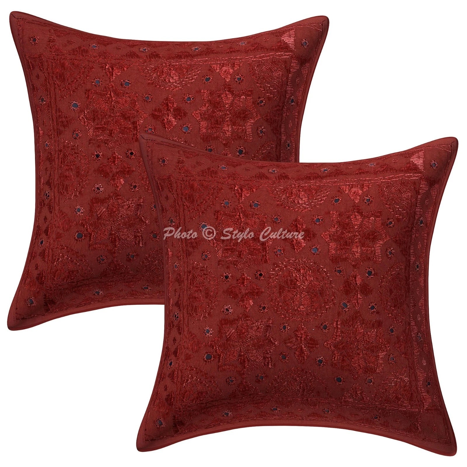 New Home Decor Embroidered 16 x 16 in Pillow Cover Case Handwoven Cushion Room