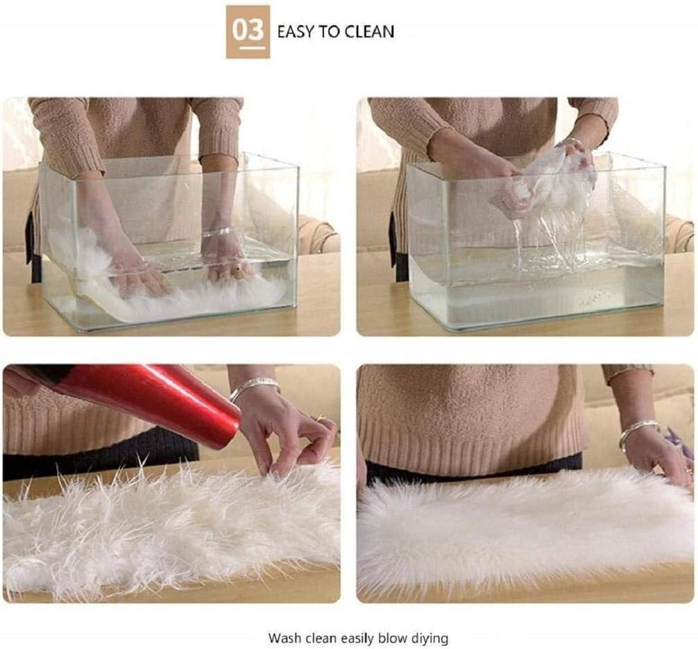 Soft Faux Fur Fluffy Square Plush Pillow Case Cushion Cover Home Sofa Bed Decor