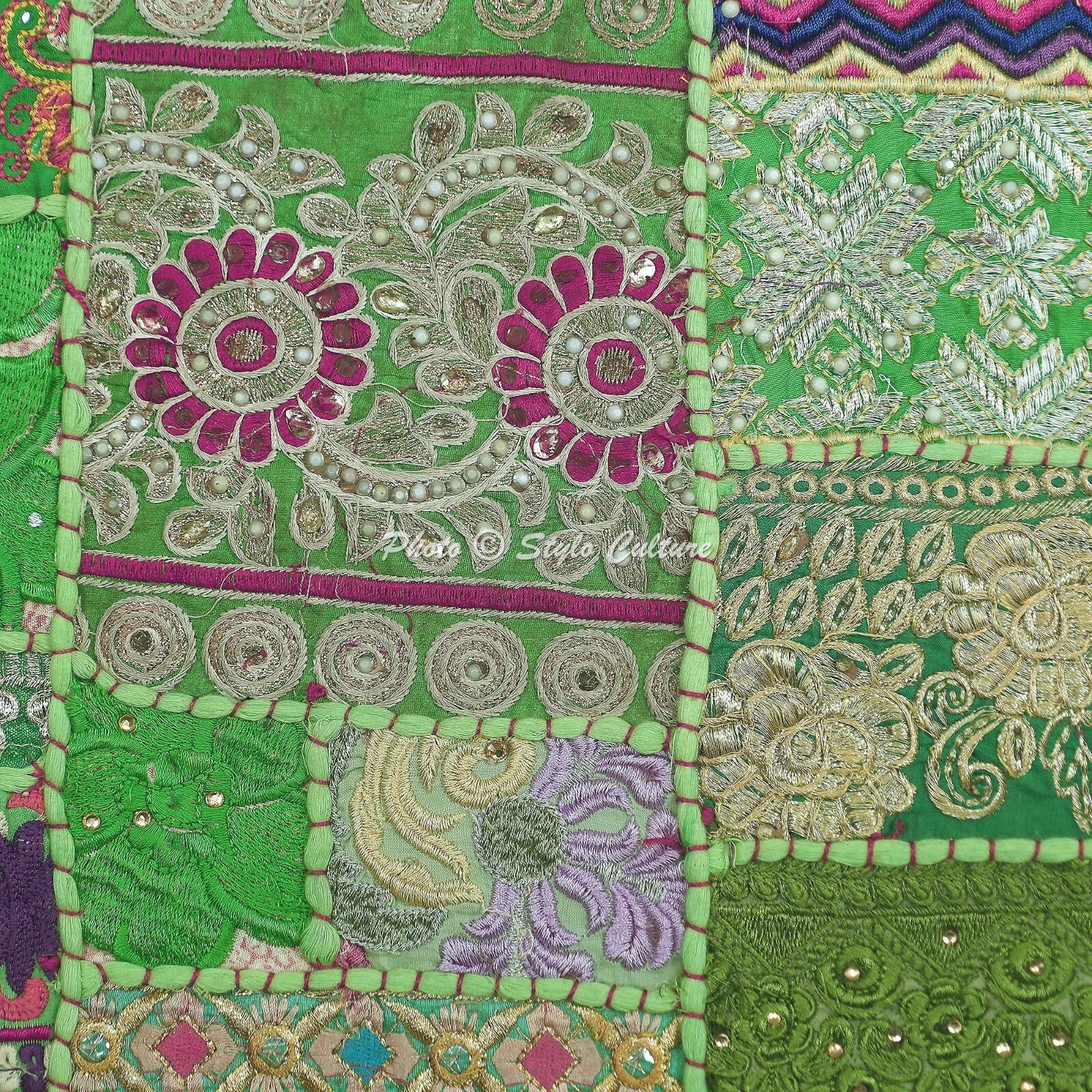 Pillow Cover Patchwork Vintage Decor Car Sofa Cushion Case 18 x 18 in