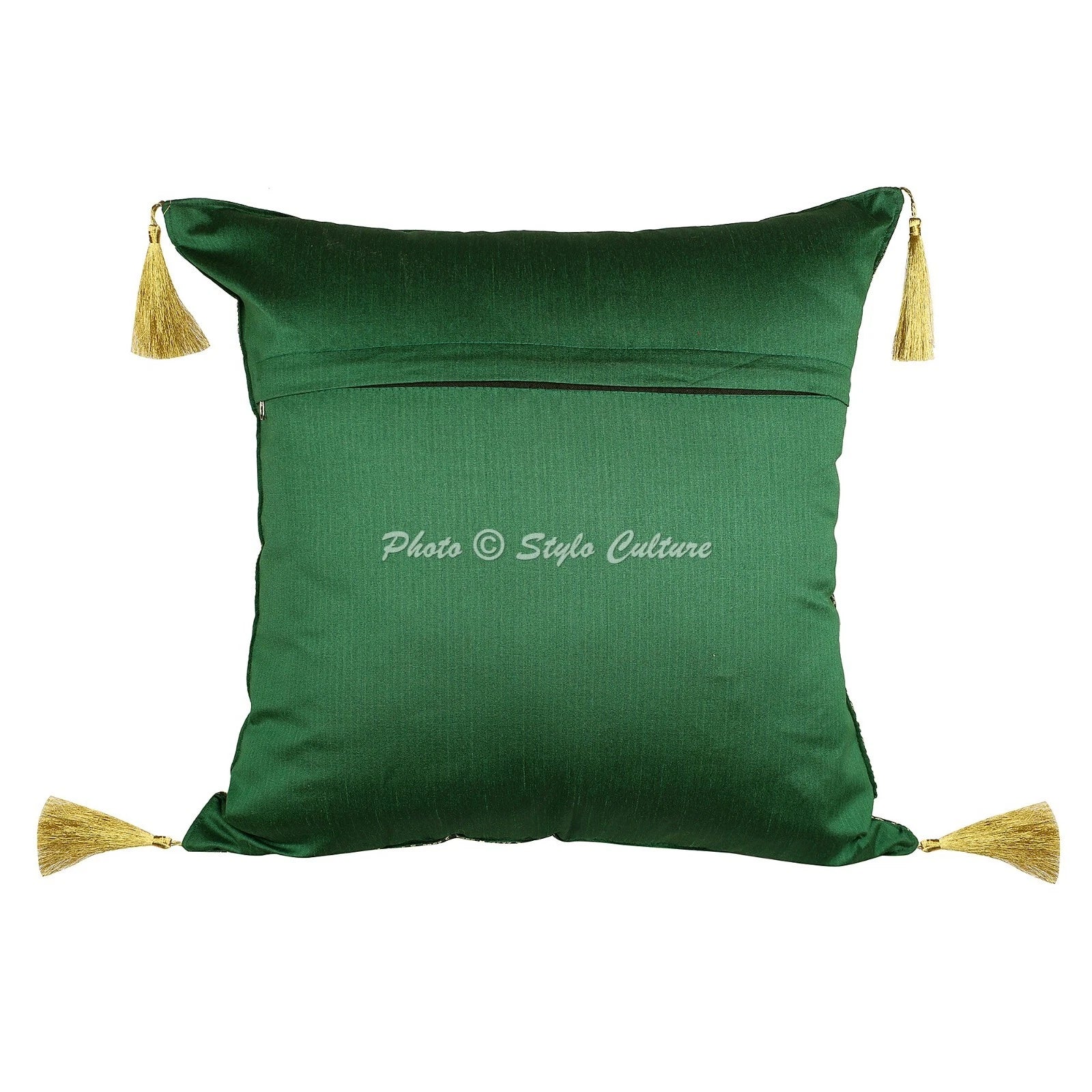 Pillow Cover Elephant Brocade Jacquard Decor Car Sofa Cushion Case 18 x 18 in