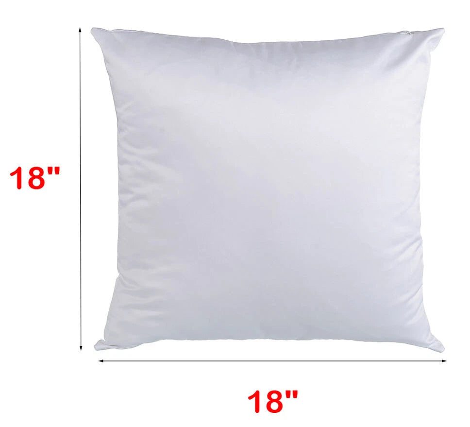 10Pcs 18" White Sublimation Blank Pillow Case Cushion Cover Car Home Sofa Decor