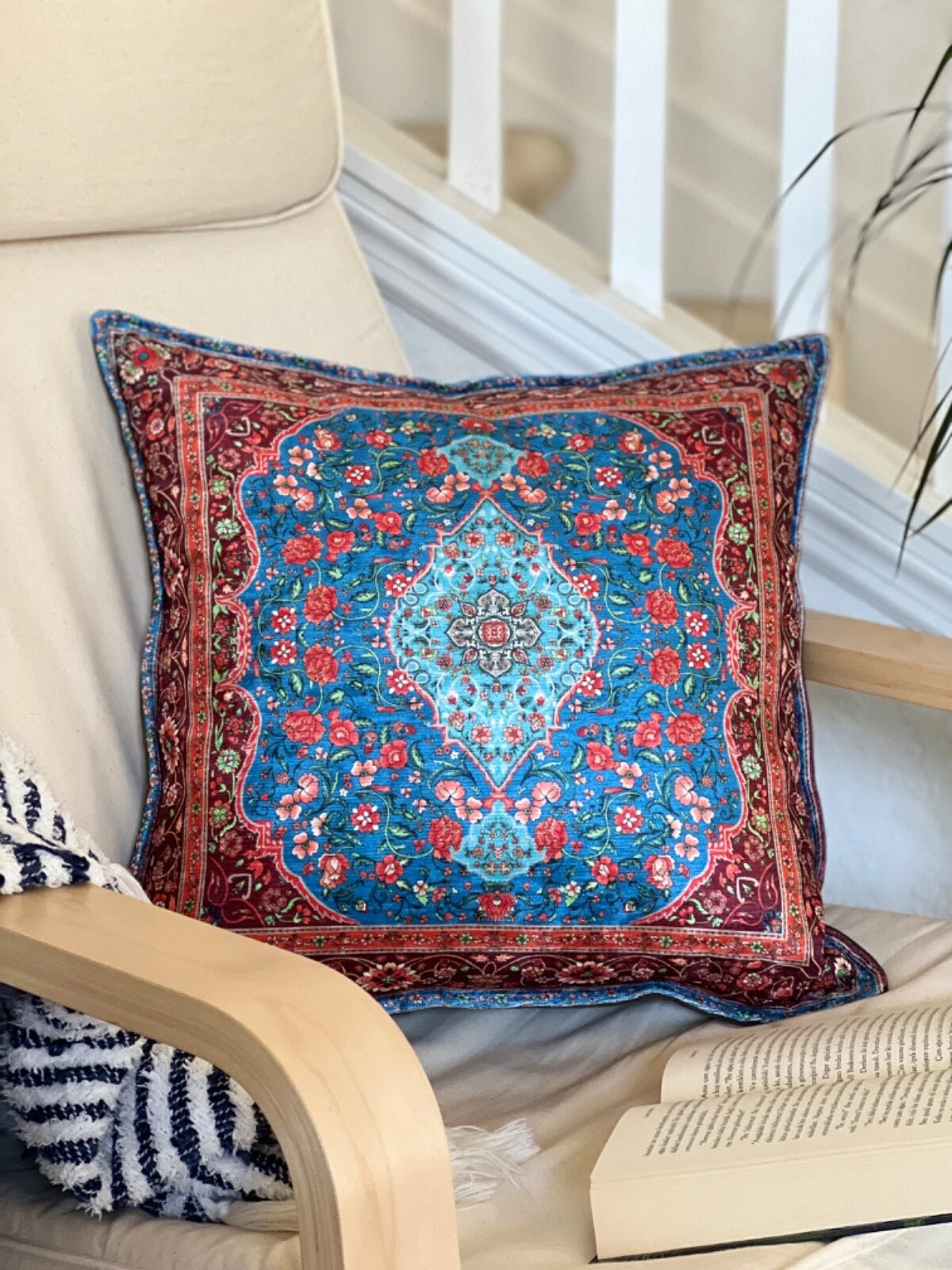 Boho Pillow Cover 18x18, Handmade Pillow Case