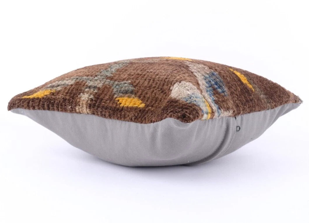 Pillow Case Jute Rug Kilim Handmade Indian Vintage Throw Cushion Cover 16x16"