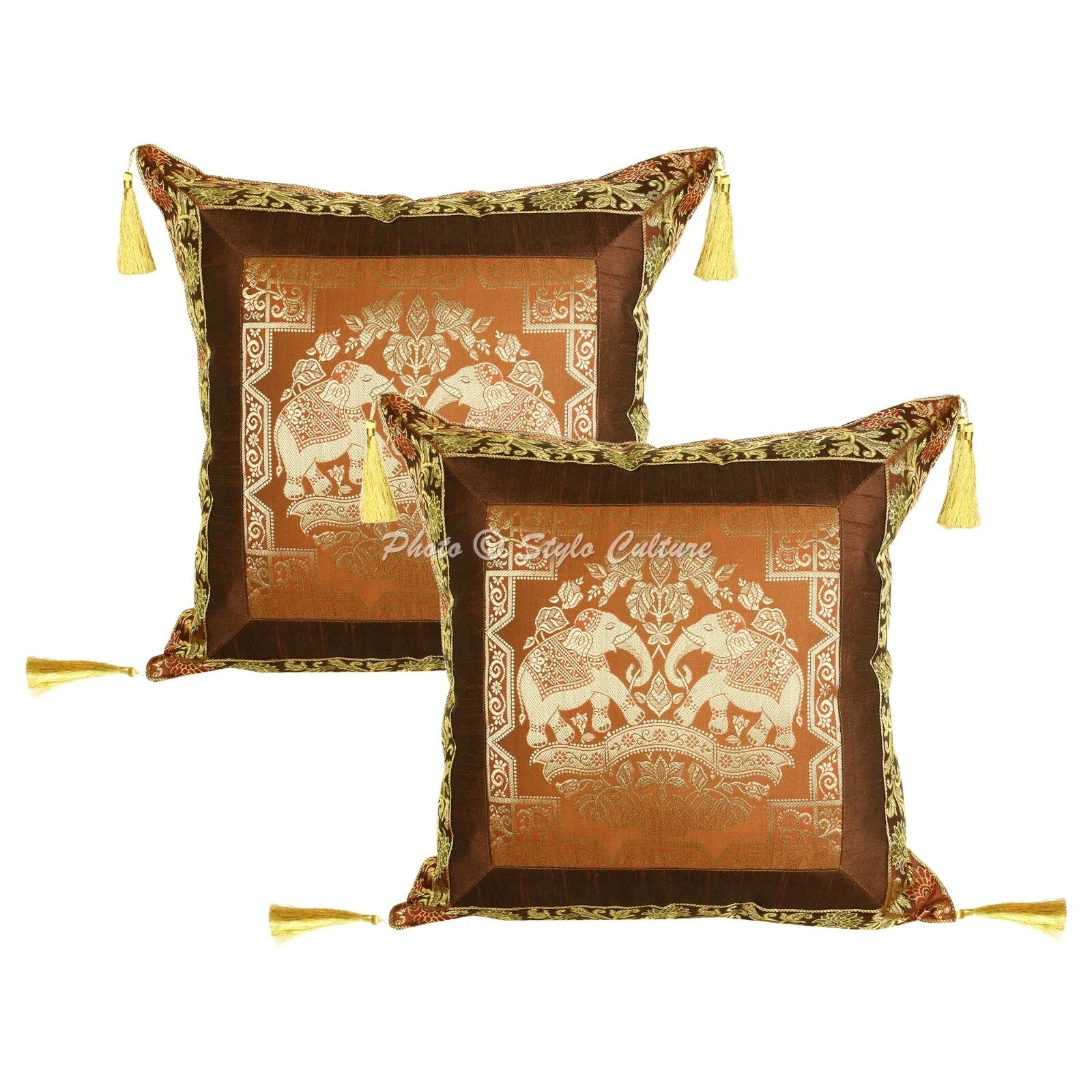 Cushion Cover Boho Brocade Jacquard 18 x 18 in Hippie Sofa Car Pillow Case