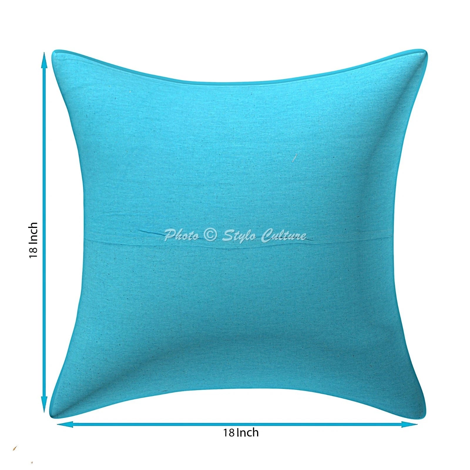 Boho Hippie Yoga Pillow Case Cushion Cover Blue Vintage Indian Meditation