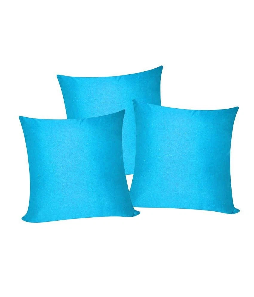 3 x Plain Satin 13x13 Sky Blue Cushion Cover / Pillow Cases /Sofa Décor