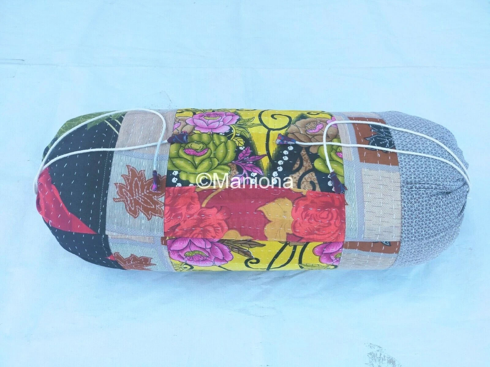 Indian Floral Home Decor Bed Sofa Yoga Bolster Cotton Cushion Cover 30X15 Inch