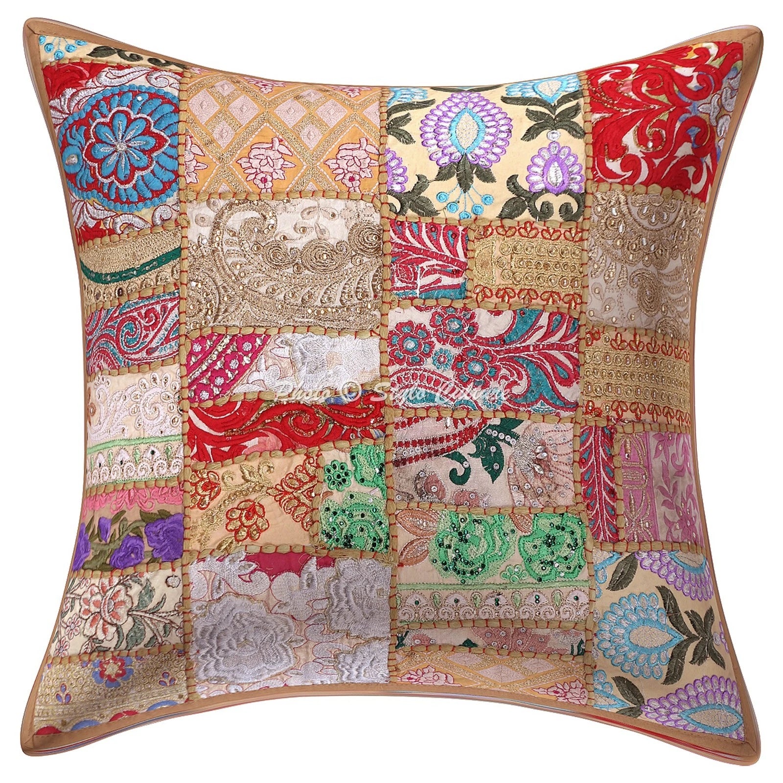 Ethnic Cushion Cover Boho Vintage 20 x 20 in Hippie Sofa Car Pillow Case