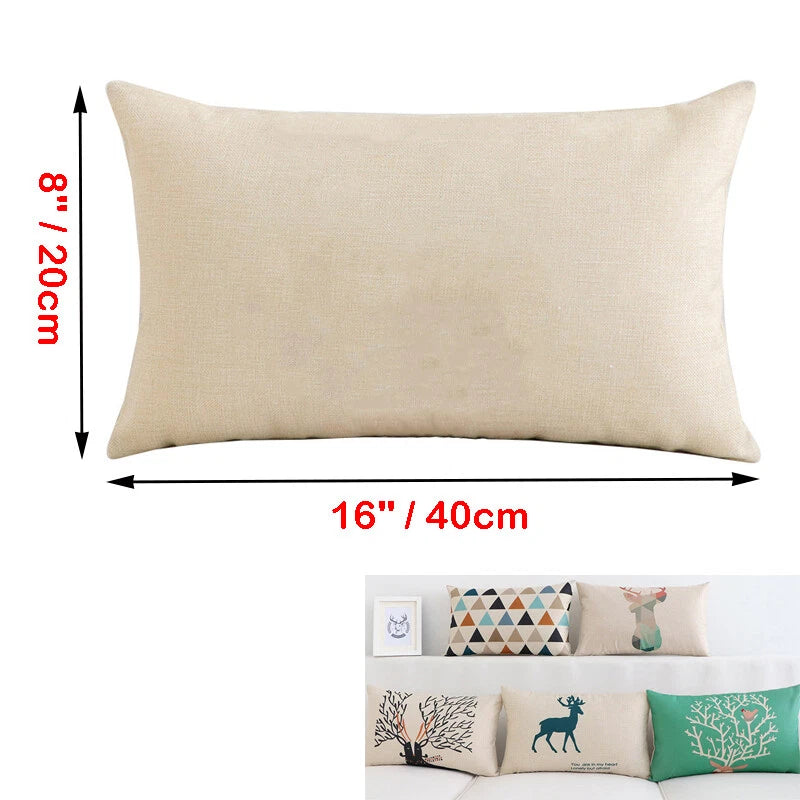 20Pcs Linen Sublimation Heat PressTransfer Blank Pillow Case Sofa Cushion Cover