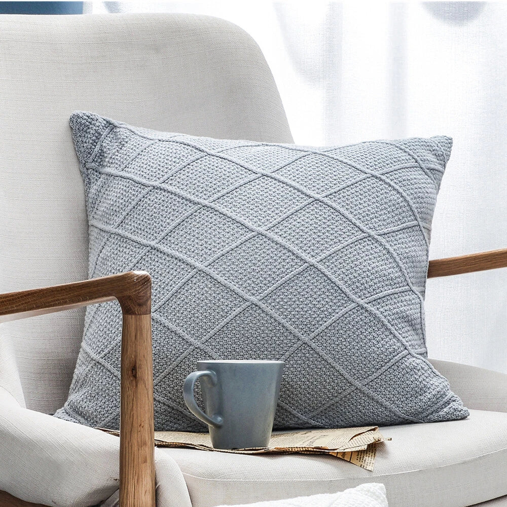 45*45cm Knitted Throw Pillow Cover Soft Sofa Office Cushion Pillow Case