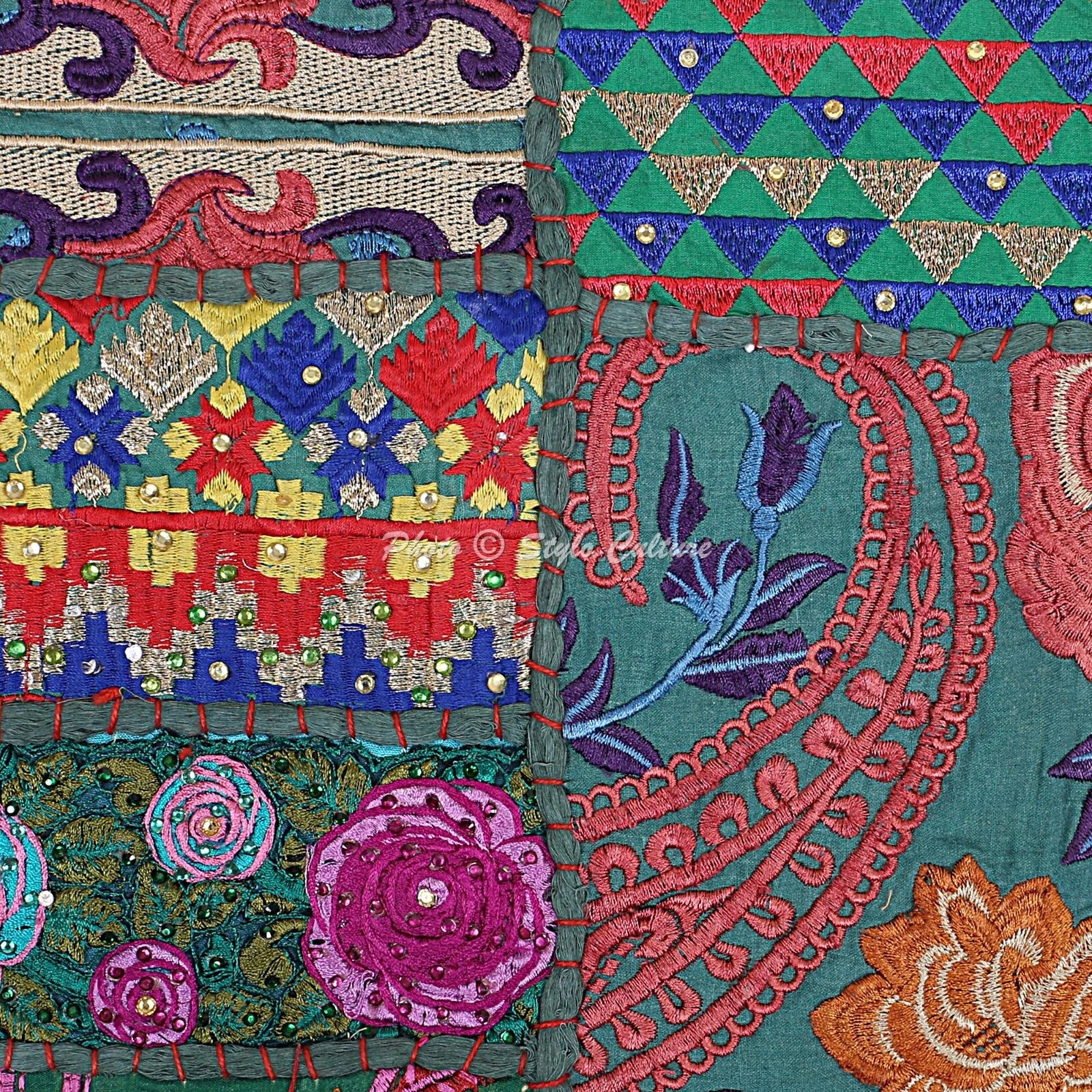 Pillow Cover Handcrafted Ethnic Vintage Decor Car Sofa Cushion Case 18 x 18 in