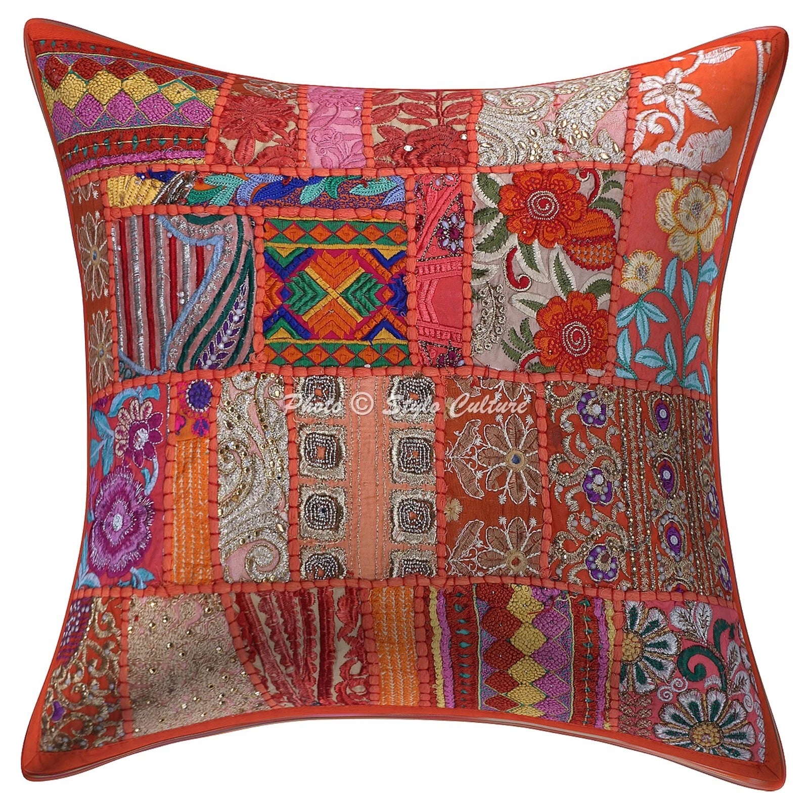 Decorative Home Decor 18 x 18 in Boho Cushion Cover Vintage Sofa Pillow Case