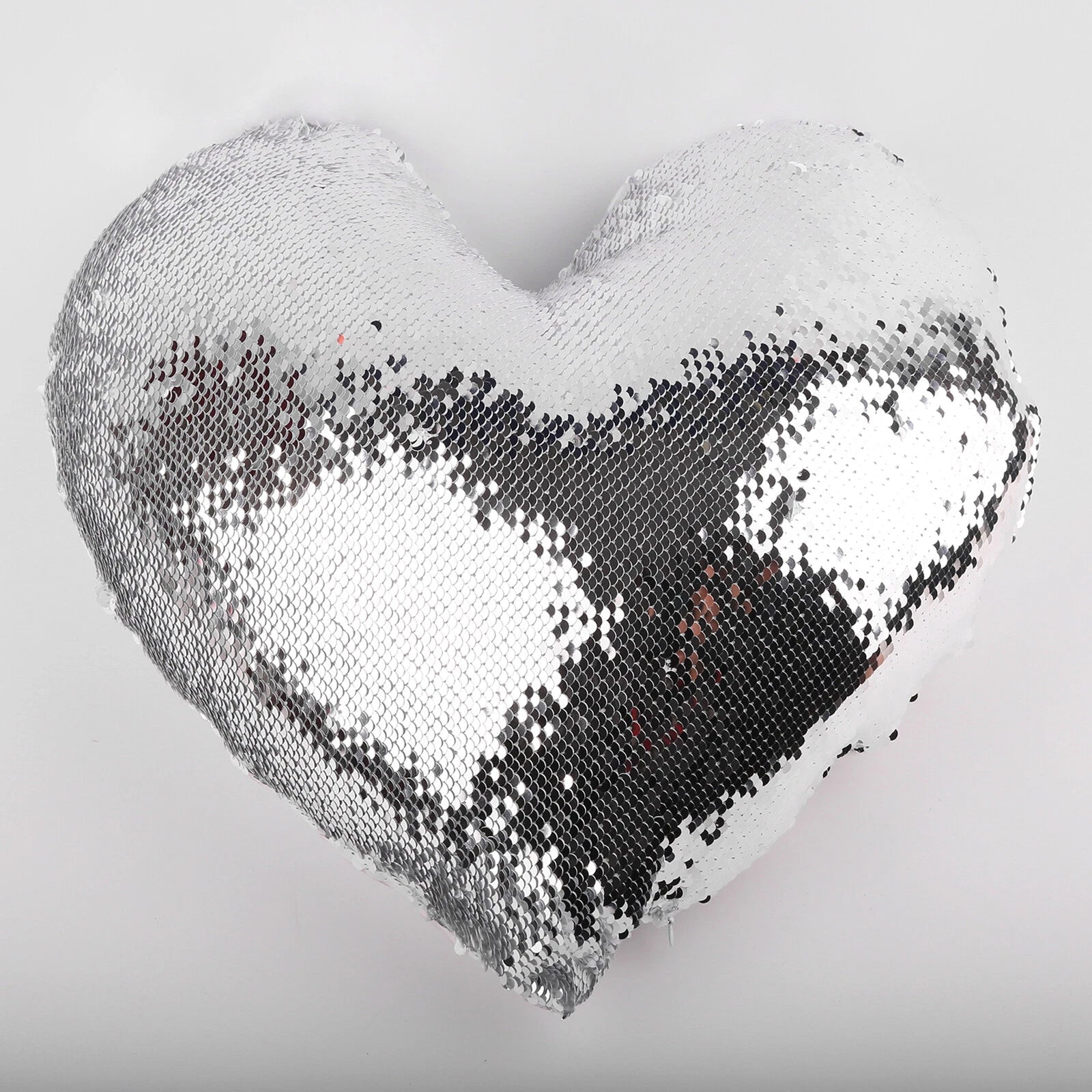 10Pcs Heart Shaped Sublimation Pillow Case Sequin Glitter Sofa Cushion Cover DIY