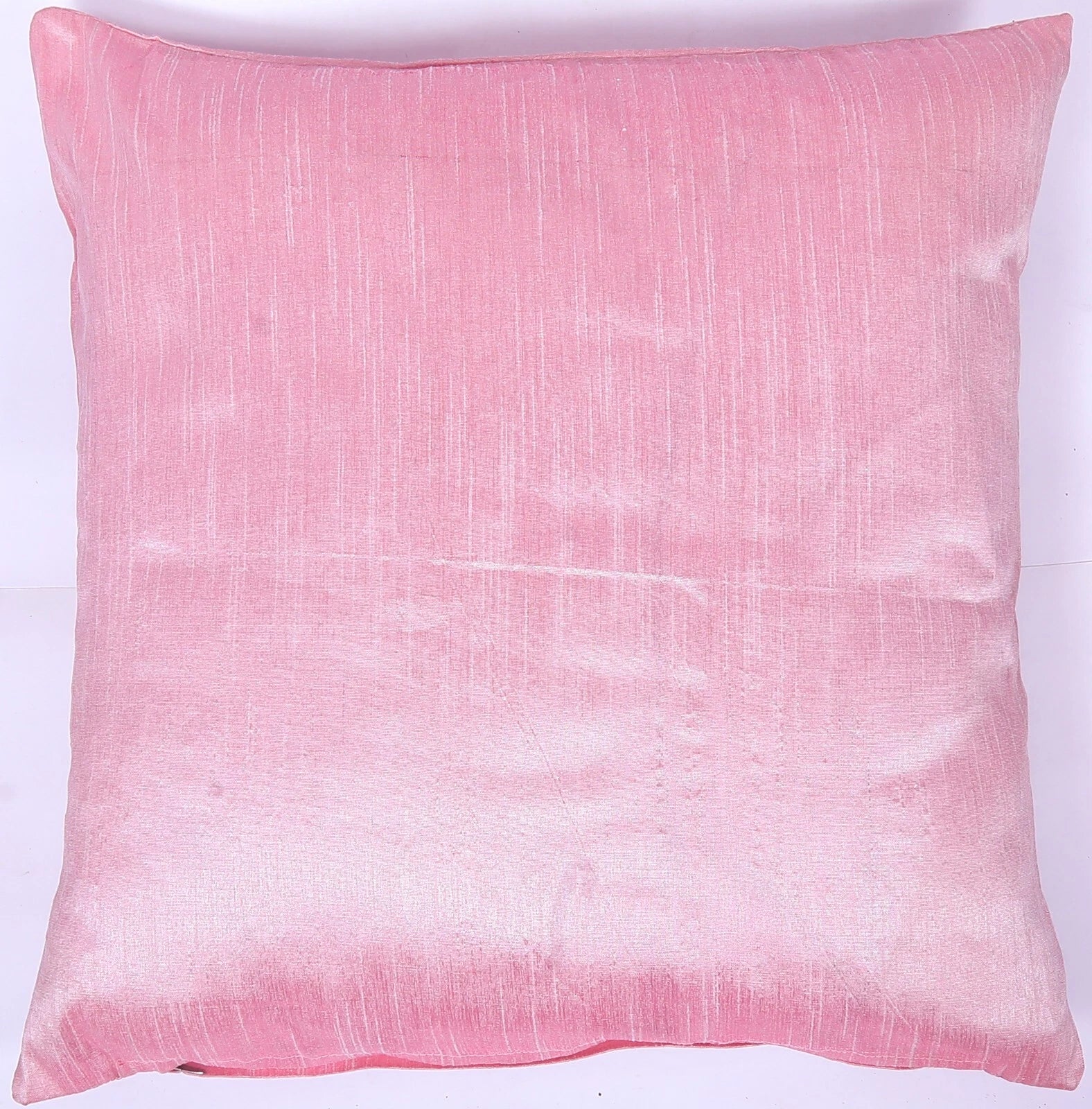 Ethnic 16"  Dupioni Silk Cushion Cover Solid Square Pillow Cover Sofa Throw Pink