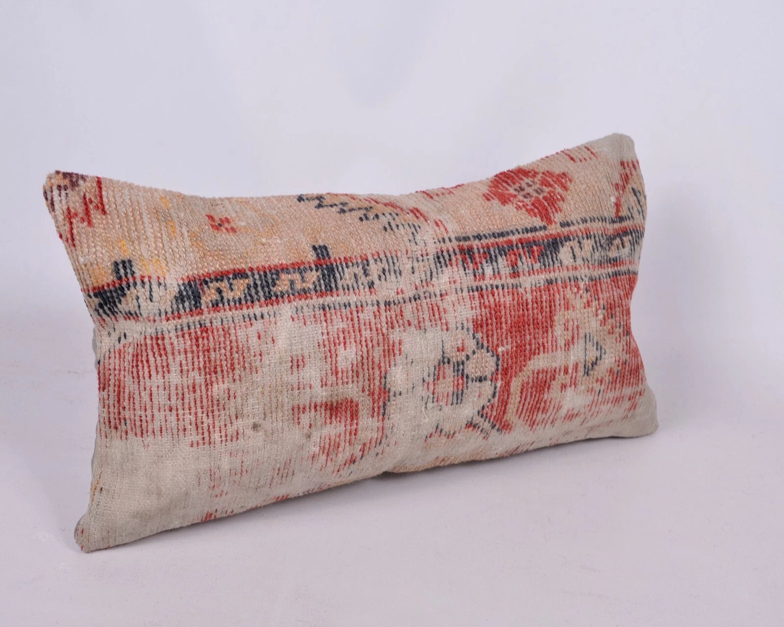 Hand Woven Kilim Rug Pillow Case 10x20 Vintage Handmade Jute Throw Cushion Cover