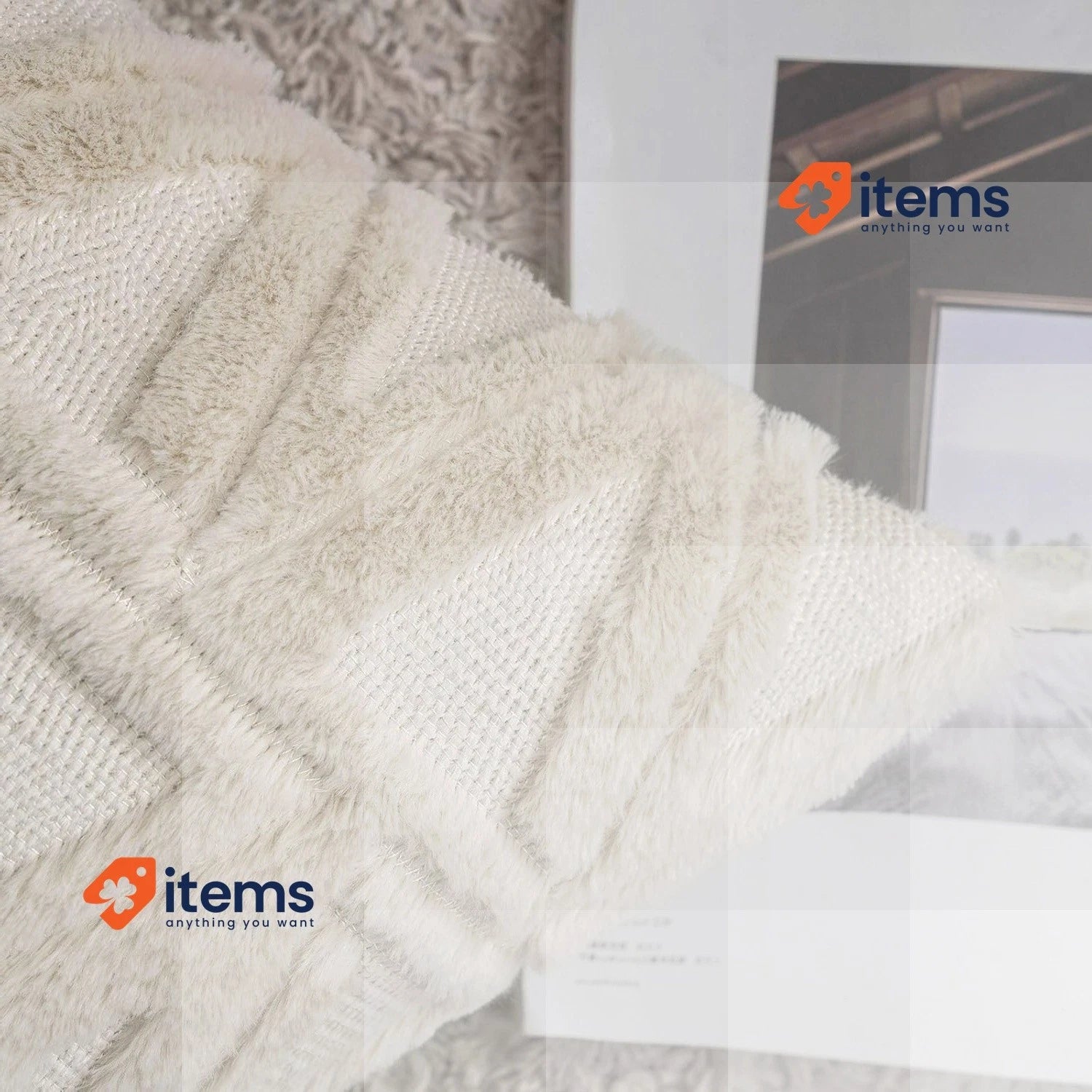 MIULEE Christmas Sofa Cushion Cover Soft Wool Throw Pillow Case Beige 50x50cm